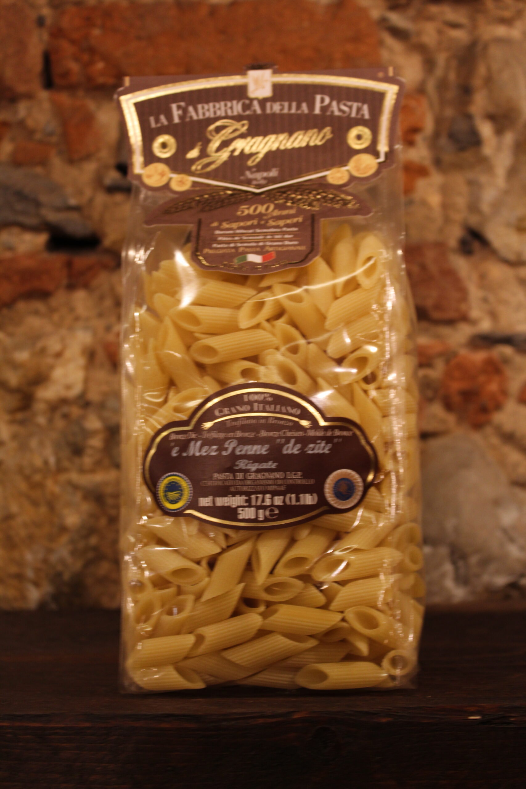 LA FABBRICA DELLA PASTA DI GRAGNANO MEZZE PENNE DE ZITE RIGATE 500 GR